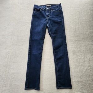 Levi's 312 Shaping Slim Jeans Womens 26 Dark Blue Denim Mid Rise Stretch 27W 28L